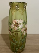 LEGRAS Grand  et Ancien vase émaillé décor floral art nouveau  MONTJOYE