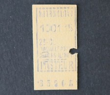 Ancien ticket Métro 1921