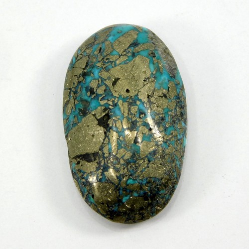 Cabochon ovale bleu turquoise