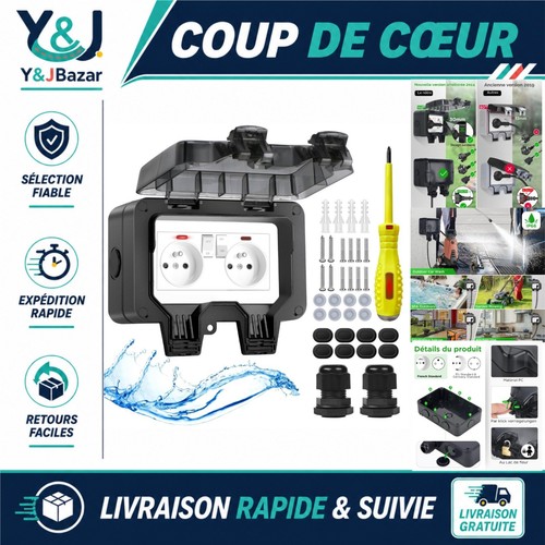 Prise extérieure double ip66 - extérieure,