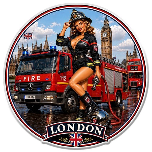 Sticker pin pompiers london - sticker,