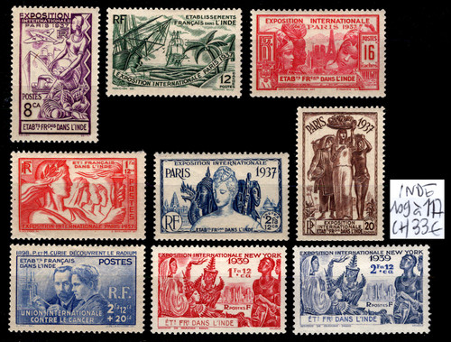 Inde timbres 109 à 117 - :,