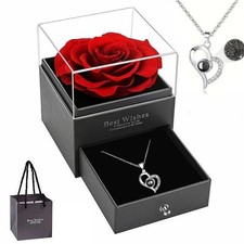 Bijoux élegant Rose Eternelle avec Argent 925, Collier Coeur