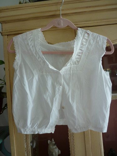 Corset ancien coton dentelle - corset,