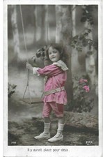 CPA carte postale ancienne enfant à la balançoire " place pour deux "