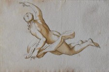 Edme-Gratien Parizeau (1783-1861) - lavis - personnage