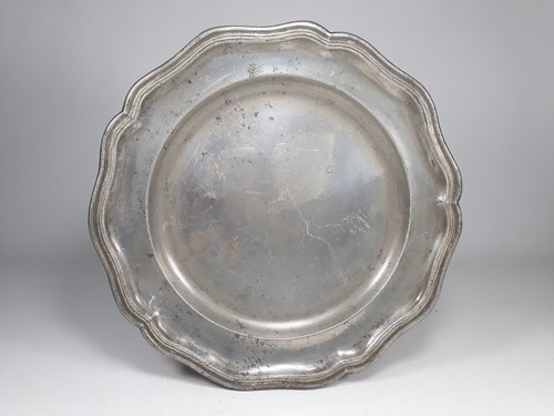 Assiette xixème étain - assiette,