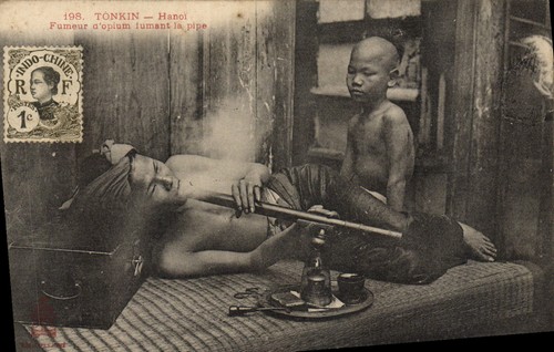 Fumeur opium fumant pipe - fumeur, d'opium