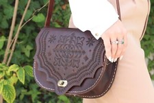 Sac à main à Bandoulière en cuir véritable Fait Main