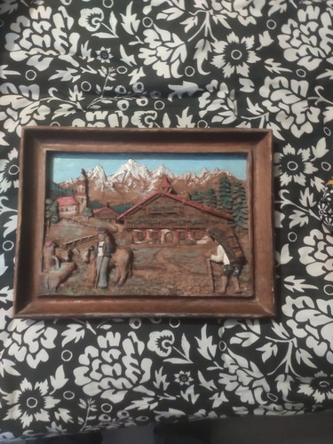 Tableau sculpté bois - , en