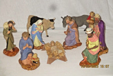 LOT DE 10 GRANDS SANTONS DE CRECHE ANCIENS  DEVINEAU 1940/50- NATIVITE -NOEL