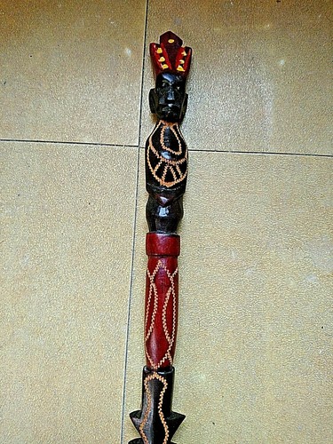 Ancien couteau statuette baton - couteau,