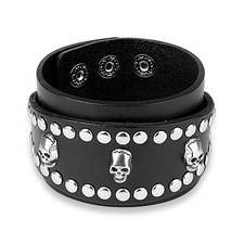 Bracelet homme en cuir noir