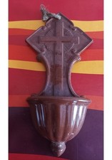 Ancien Bénitier en céramique émaillée Sarreguemines - Vers 1950