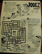 Lot 7 planches originales par ROL (Roland VENET) jeux parus dans Record Vaillant