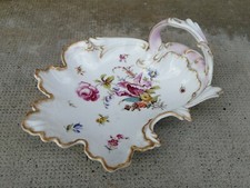 Ancien Plat centre table porcelaine fleur style rocaille porcelain center