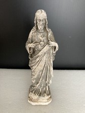 Ancien Statuette Statue Jésus Christ Plâtre religion devotion christianisme