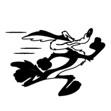 Sticker autocollant coyote qui court