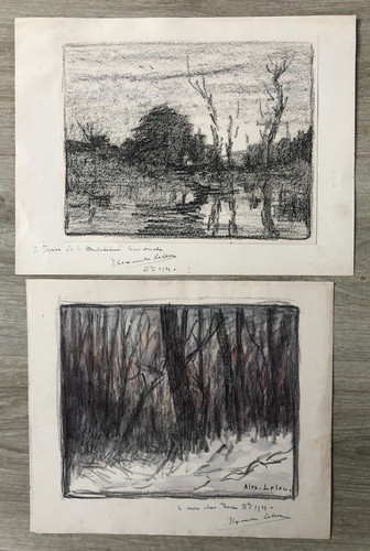 Lot dessins aquarelles - lot,