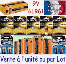 Piles 6LR61 9V DURACELL INDUSTRIAL MN1604 ( équivalent Alcaline PLUS POWER )