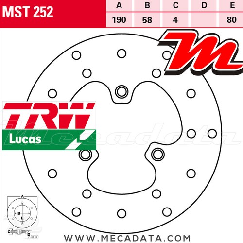 Disque frein avant trw - avant,