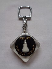 ANCIEN PORTE CLE BOURBON PHILIPS SUPERLUX ARGENTA LAMPE BAIONNETTE