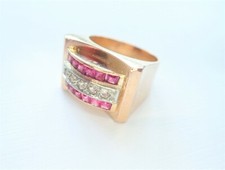 Bague Tank  art déco or 18