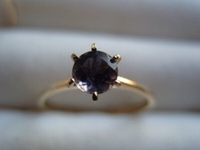 Bague OR massif 9 k 375 Tanzanite, taille 56, 1 gr