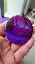 Pendentif rond en agate Violet
