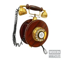 Beau téléphone mural en bois