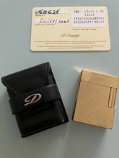 briquet dupont plaque or et