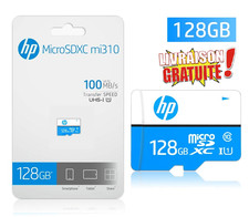 Carte Mémoire MicroSDHC HP 128 Go 100MB/s  Classe 10 UHS-I  Smartphone/Tablette/
