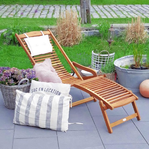 Chaise longue bois acacia - chaise,