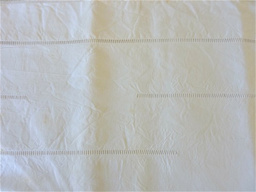 Drap plat ancien - , blanc