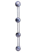 ANCIEN PORTE MANTEAU CHROMÉ 4 PATÈRE VESTIAIRE ÉCOLE