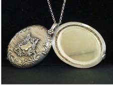 pendentif médaillon miroir