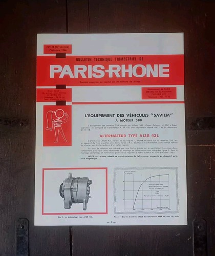 Bulletin paris rhone - rhone, saviem