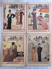 4x Revue illustrée C'EST LA MODE Année 1933 Couture Broderie Tricot