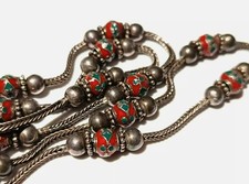 Collier argent émail perles