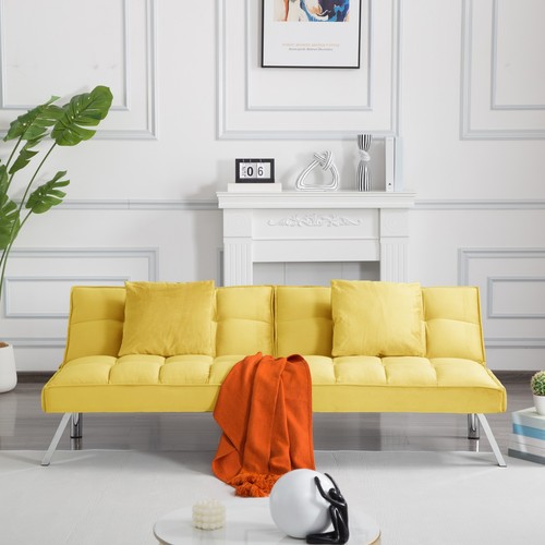 Tufted velvet futon sofa - velvet,