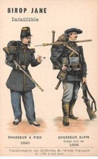 Chromos.AM13565.Sirop Jane.10x6 cm environ.Transformation uniformes armée Fra