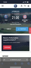 1 Places Psg- Bayern Munich 14/02/2023 8eme de Finale Ligue des Champions