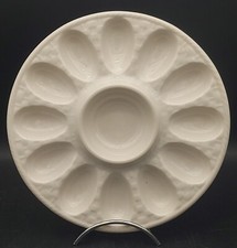 PLAT A HUITRES FAIENCE BLANCHE