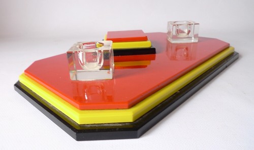 Porte double encriers - porte, verre