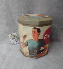 Boite hexagonale 8 cotés en métal Coca-Cola 1991 (v)