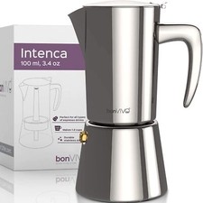 - Cafetière Italienne Intenca pour Café Expresso Corsé en INOX Finition Argen...