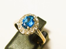 BELLE BAGUE ANCIENNE 1980 en OR BICOLORE JAUNE et BLANC 9K 375/1000° / T53