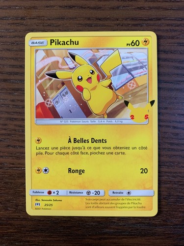 Carte pokémon pikachu 25 - pokémon, 25/25