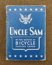 US WW2 - JEU DE CARTES  US 1942 - UNCLE SAM - BICYCLE - PAQUET BLEU