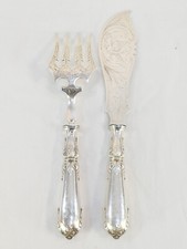 Couverts de service a poisson en ARGENT Massif 19 eme Victor BOIVIN fils